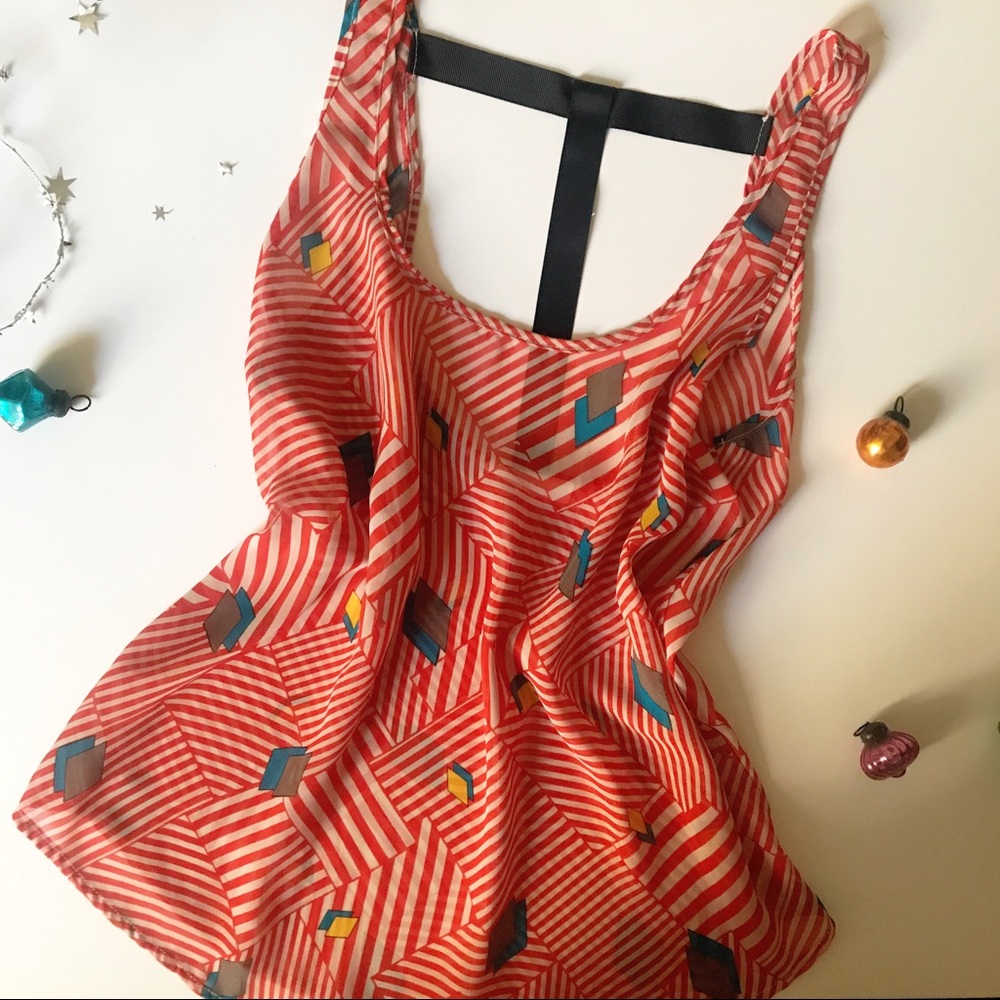 NWOT Lush T-back sheer top